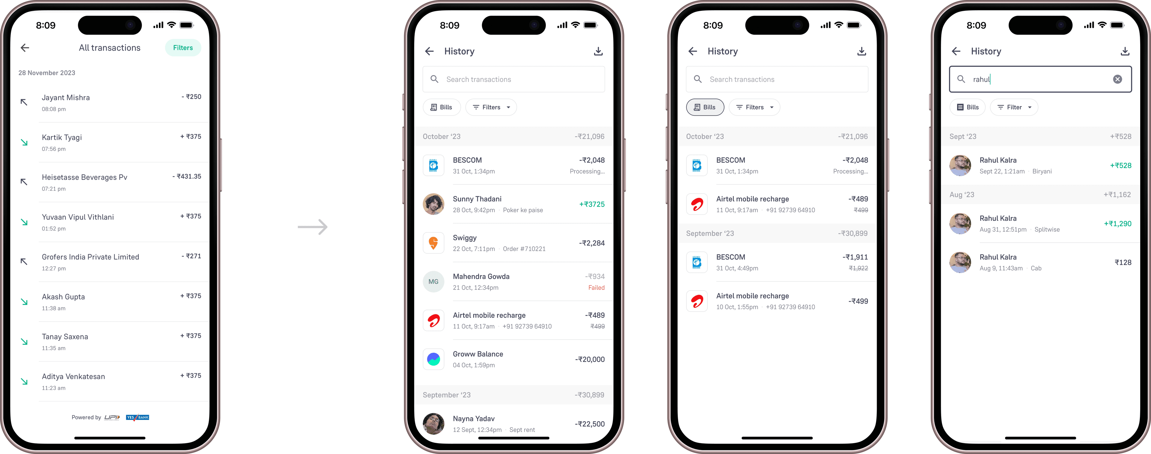 A comparison of the older ledger vs the new one with richer info and powerful features like filters & search.