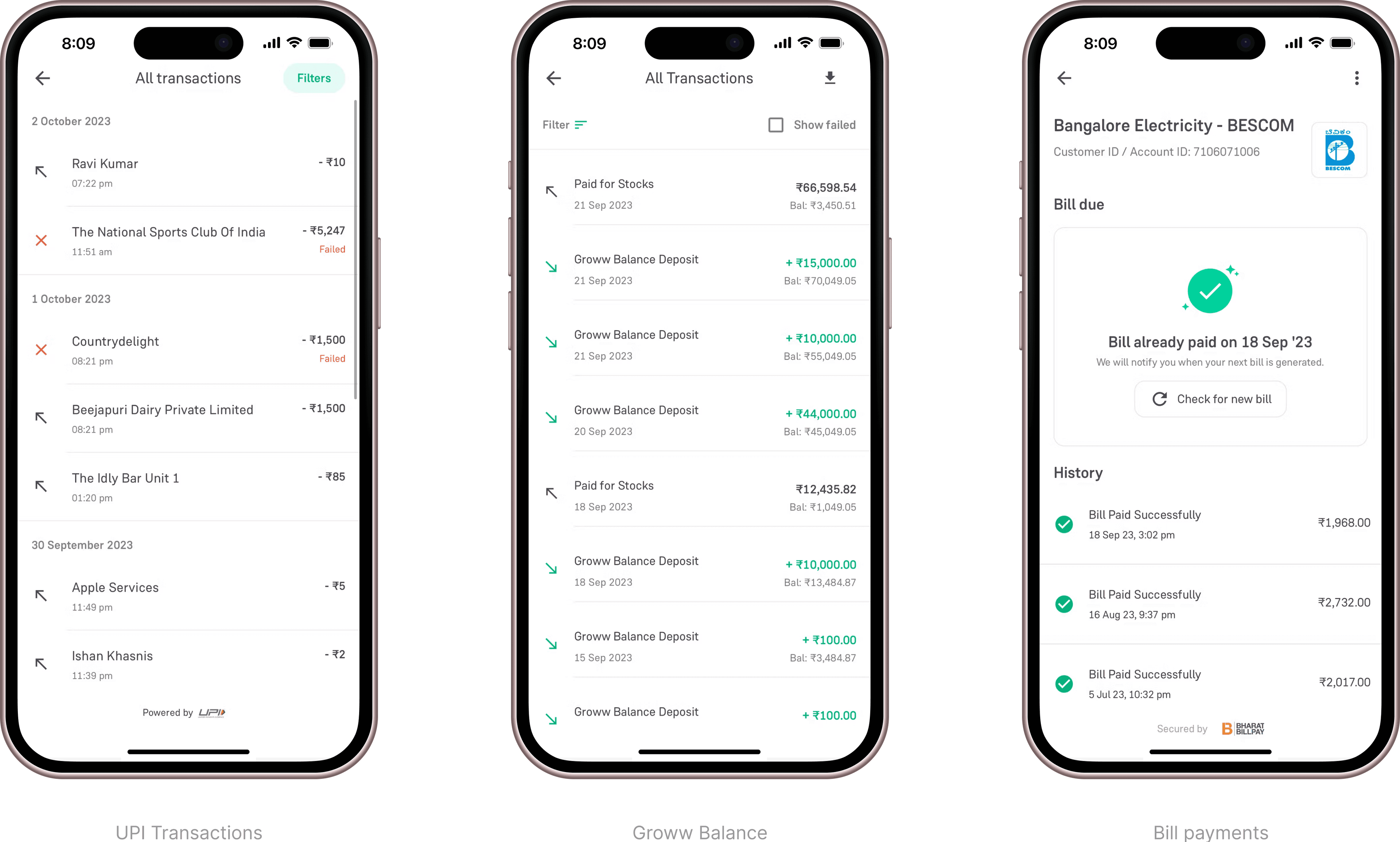 Different places for transactions